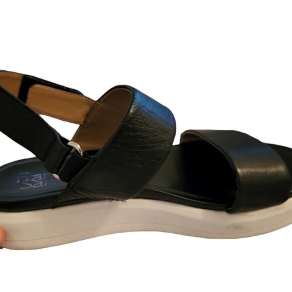 FRANCO Sarto Black Leather Chunky Platform Sandals - Picture 1 of 7